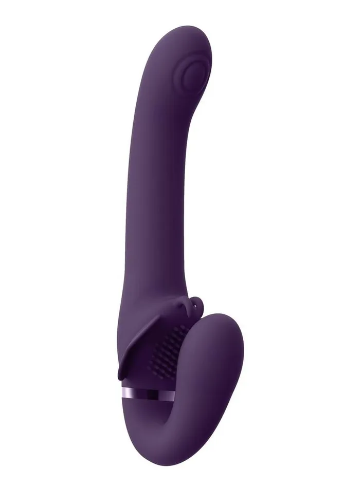 Female Sex Toys Vive Satu Rechargeable Silicone Pulse Wave and Vibrating Strapless StrapOn Vive by Shots