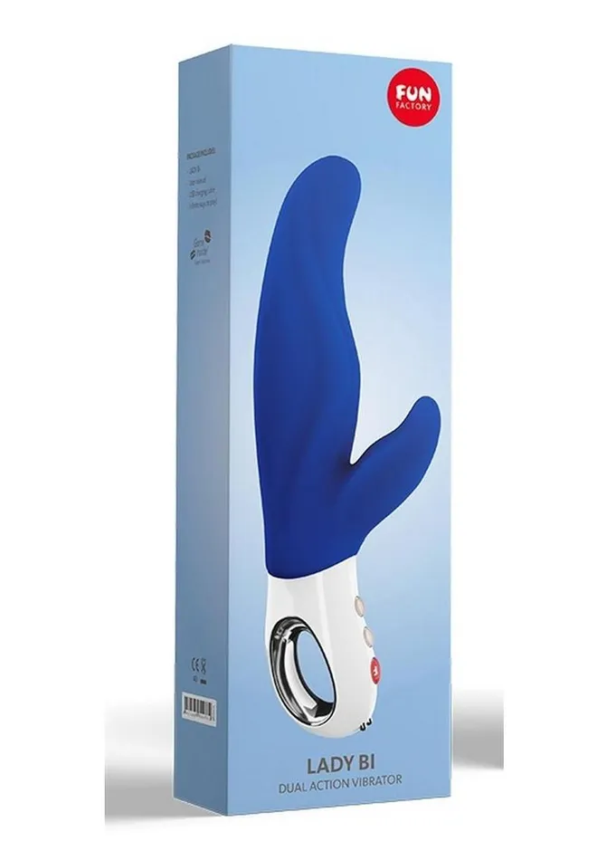 Fun Factory Lady Bi Silicone Vibrator with Clitoral Stimulator Ultramarine Female Sex Toys Fun Factory Lady Bi Silicone Vibrator with Clitoral Stimulator Ultramarine Female Sex Toys