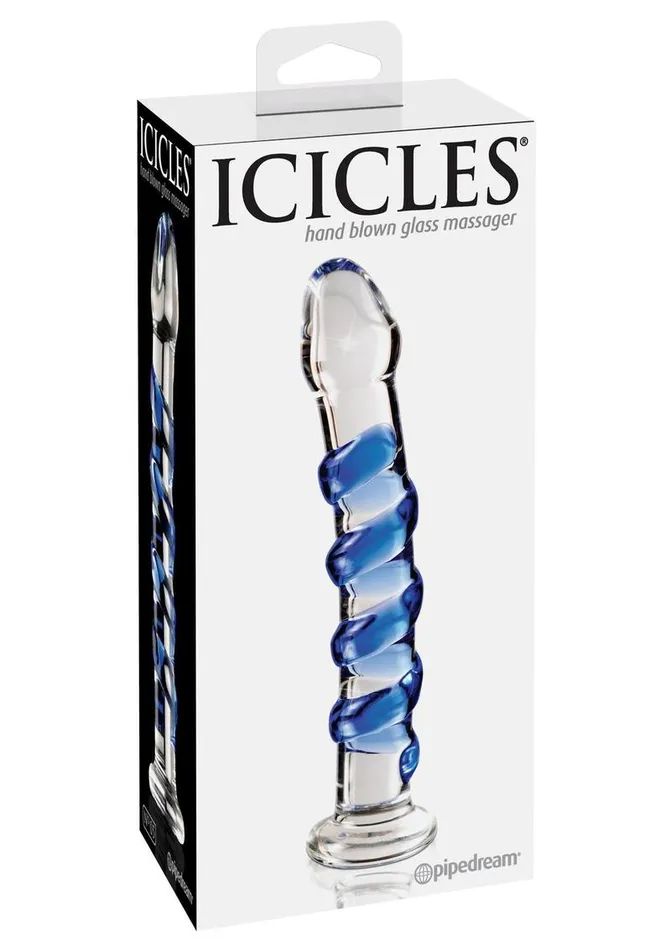 Icicles No 5 Textured Glass Dildo Icicles Dildos