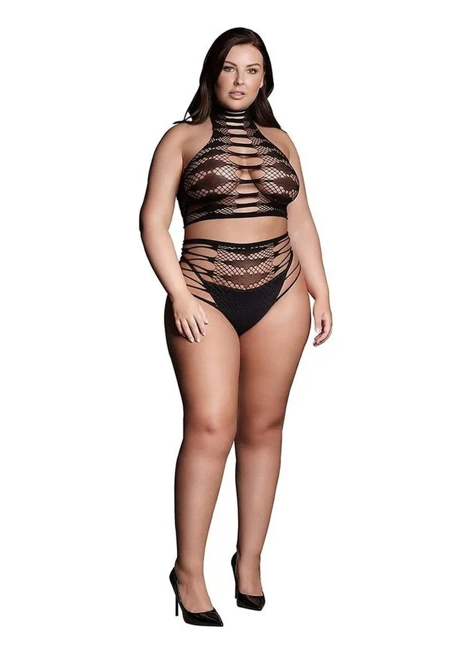 Le Desir Male Sex Toys Le Desir Shade Carpo Xlvi Two Piece with Turtleneck Crop Top and Pantie