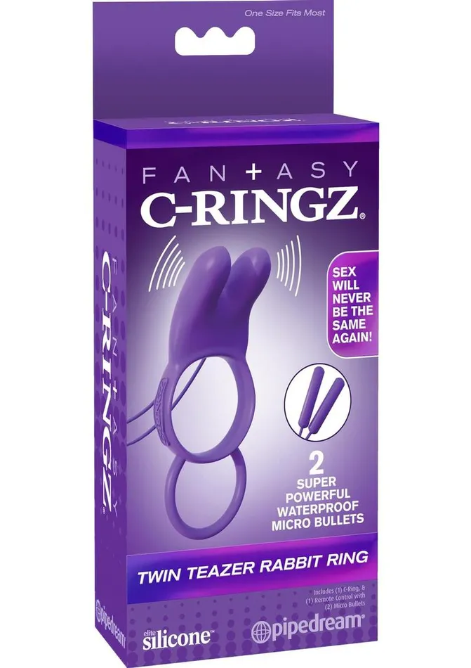 Male Sex Toys Fantasy CRingz Fantasy CRingz Twin Teazer Rabbit Silicone Cock Ring