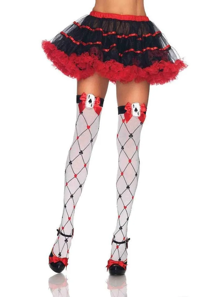 Male Sex Toys Leg Avenue Woven Diamond Card Suit Thigh High with Bow and Card Charm Leg Avenue Male Sex Toys Leg Avenue Woven Diamond Card Suit Thigh High with Bow and Card Charm Leg Avenue