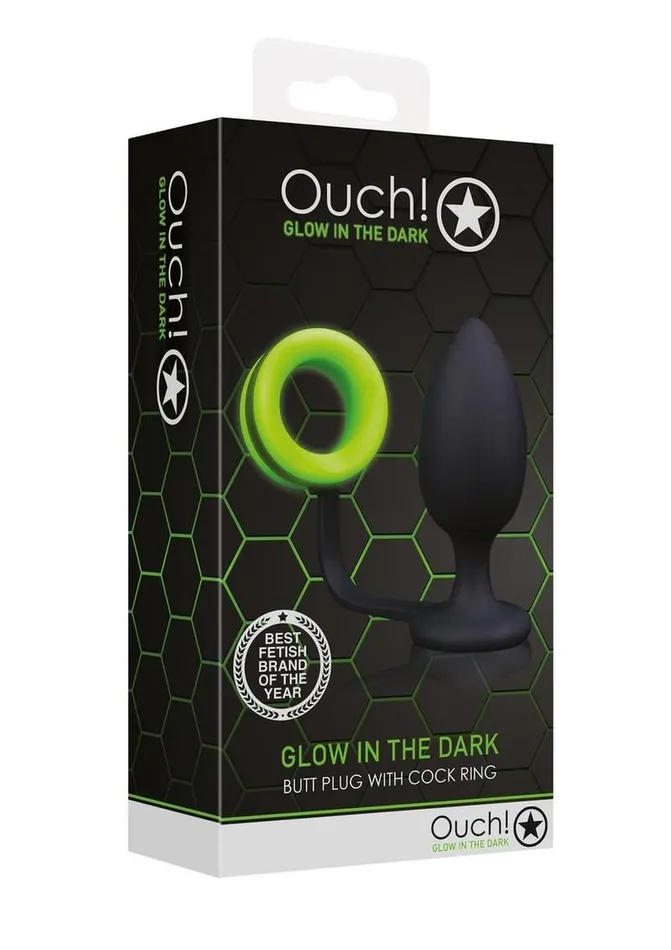 Male Sex Toys Ouch Ouch Butt Plug with Cock Ring Silicone