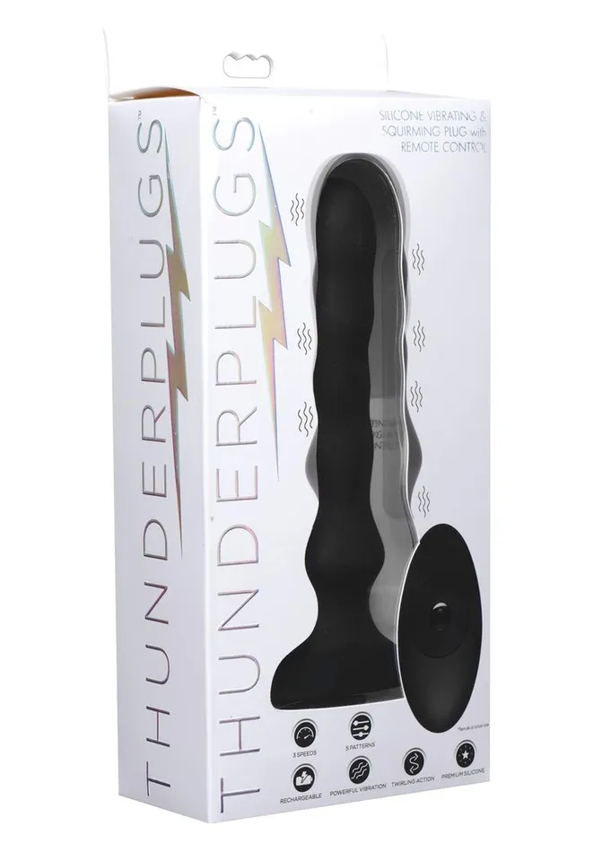 Male Sex Toys Thunder Plugs Thunder Plugs Silicone Vibrating and Squirming Plug with Remote Control