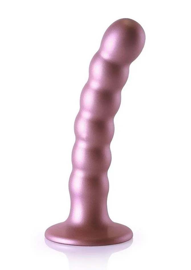 Ouch Ouch Beaded GSpot Silicone Dildo 5in Metallic Female Sex Toys