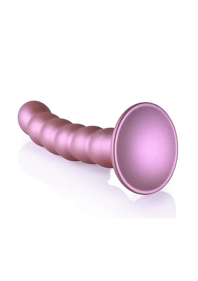 Ouch Ouch Beaded GSpot Silicone Dildo 5in Metallic Female Sex Toys