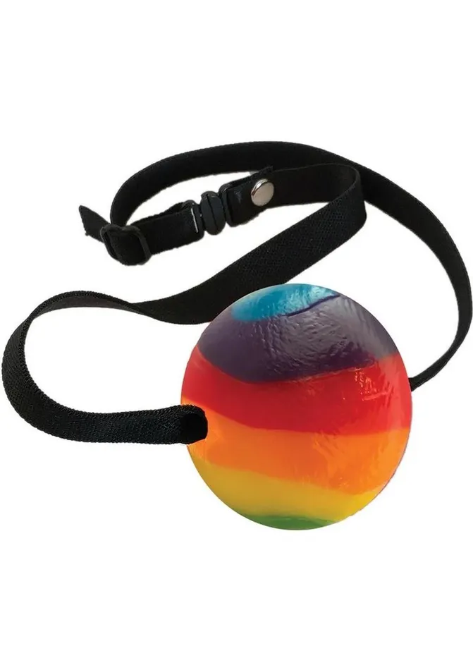 Rainbow Male Sex Toys Rainbow Candy Ball Gag Assorted Flavor