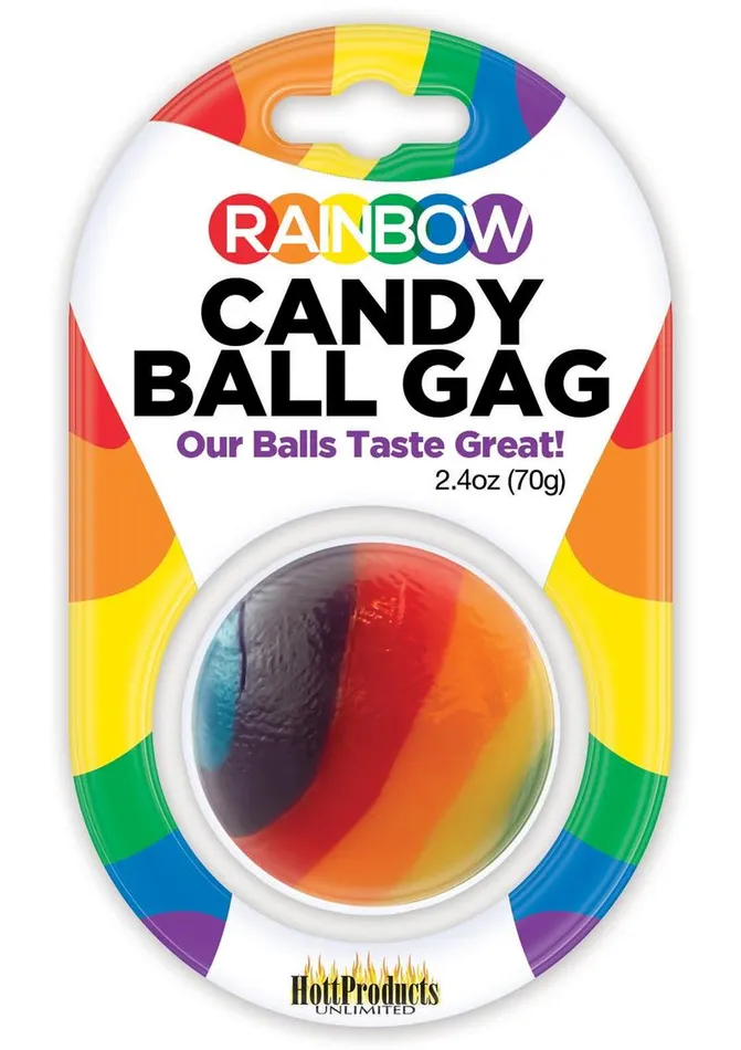 Rainbow Male Sex Toys Rainbow Candy Ball Gag Assorted Flavor