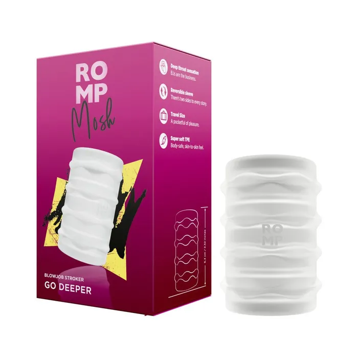 ROMP Mosh Compact Reversible Manual Stroker Clear WeVibe Male Sex Toys