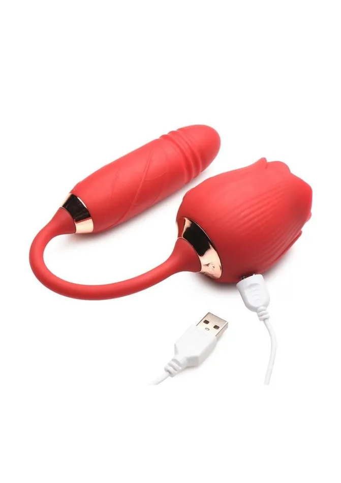 Rose Clit Stimulator Vibrating Egg Red Playthings Vibrators