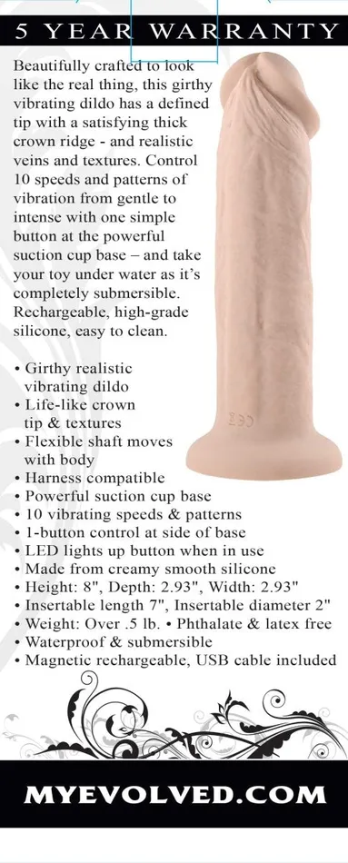 7 Inch Girthy Vibrating Dong Evolved Novelties Dildos 7 Inch Girthy Vibrating Dong Evolved Novelties Dildos
