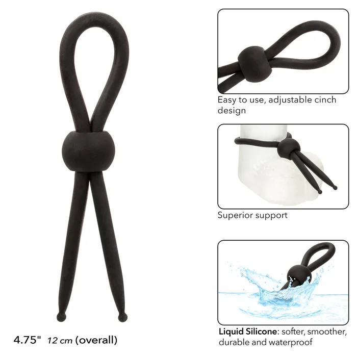 Alpha Liquid Silicone Lasso Black CalExotics Female Sex Toys Alpha Liquid Silicone Lasso Black CalExotics Female Sex Toys
