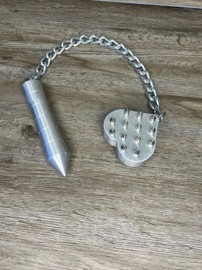 Ballisticmetal Anal Wholesale Vixens Vicious Spiked Heart Flail Chain Whip CNC Machined Aluminum Handle Steel Chain Link Flogger Stinger Paddle Impact Device Spike Ballisticmetal Anal Wholesale Vixens Vicious Spiked Heart Flail Chain Whip CNC Machined Aluminum Handle Steel Chain Link Flogger Stinger Paddle Impact Device Spike