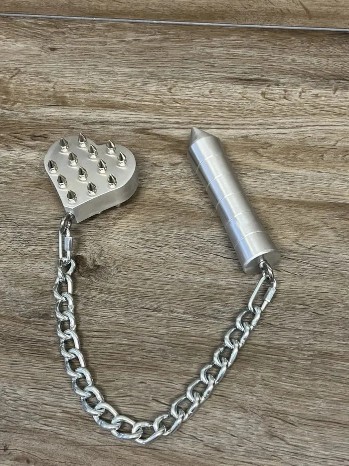 Ballisticmetal Anal Wholesale Vixens Vicious Spiked Heart Flail Chain Whip CNC Machined Aluminum Handle Steel Chain Link Flogger Stinger Paddle Impact Device Spike Ballisticmetal Anal Wholesale Vixens Vicious Spiked Heart Flail Chain Whip CNC Machined Aluminum Handle Steel Chain Link Flogger Stinger Paddle Impact Device Spike