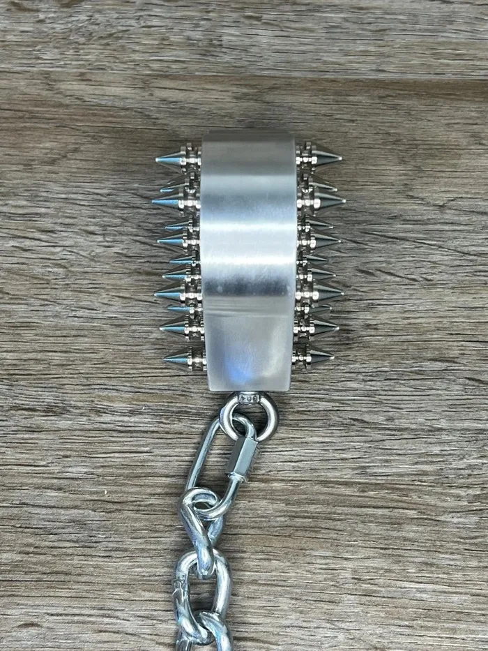 Ballisticmetal Anal Wholesale Vixens Vicious Spiked Heart Flail Chain Whip CNC Machined Aluminum Handle Steel Chain Link Flogger Stinger Paddle Impact Device Spike Ballisticmetal Anal Wholesale Vixens Vicious Spiked Heart Flail Chain Whip CNC Machined Aluminum Handle Steel Chain Link Flogger Stinger Paddle Impact Device Spike