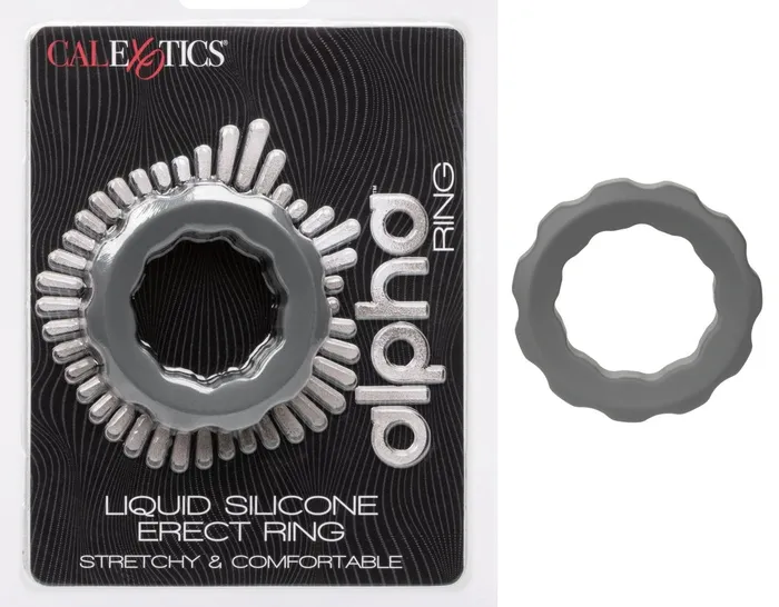 CalExotics Alpha Liquid Silicone Erect Ring Gray Male Sex Toys