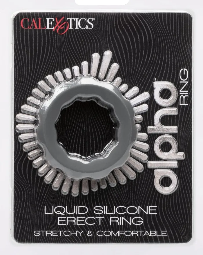CalExotics Alpha Liquid Silicone Erect Ring Gray Male Sex Toys CalExotics Alpha Liquid Silicone Erect Ring Gray Male Sex Toys