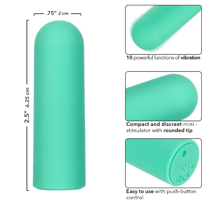 CalExotics Female Sex Toys Turbo Buzz Rounded Mini Bullet Green CalExotics Female Sex Toys Turbo Buzz Rounded Mini Bullet Green