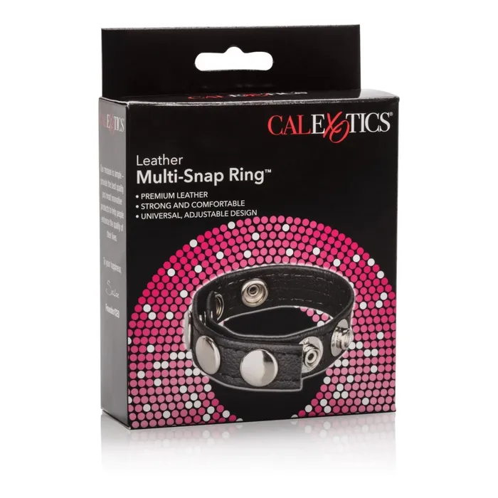 CalExotics Male Sex Toys Leather MultiSnap Ring