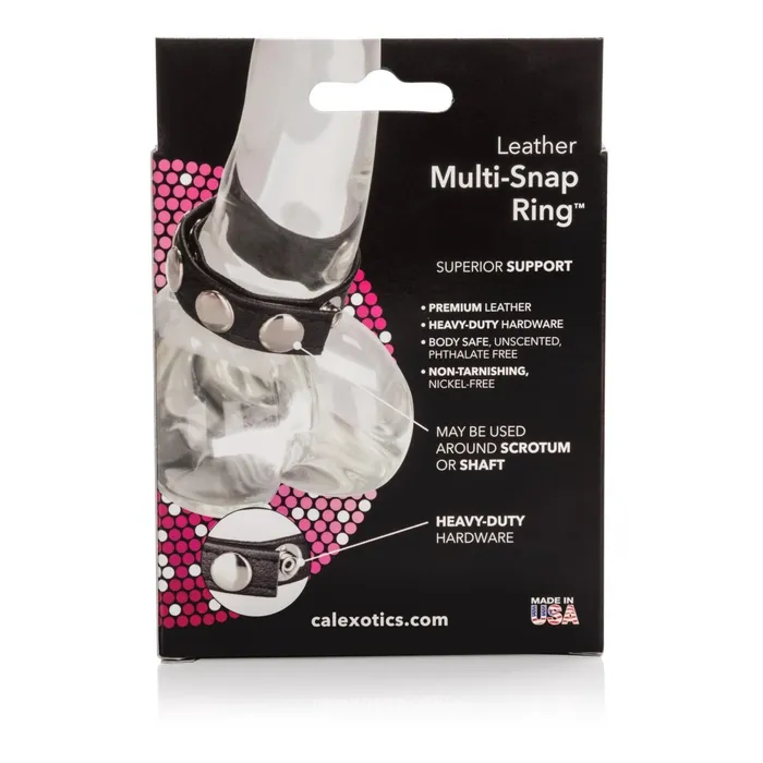 CalExotics Male Sex Toys Leather MultiSnap Ring CalExotics Male Sex Toys Leather MultiSnap Ring