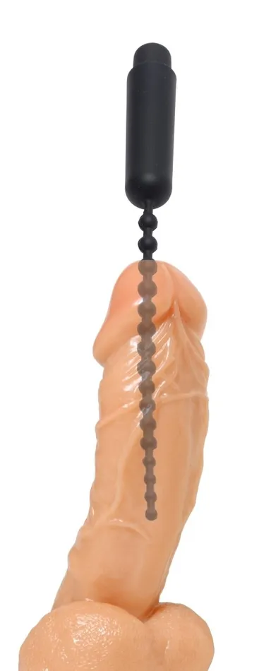 Dark Rod Vibrating Beaded Silicone Sound XR Brands Master Series Female Sex Toys
