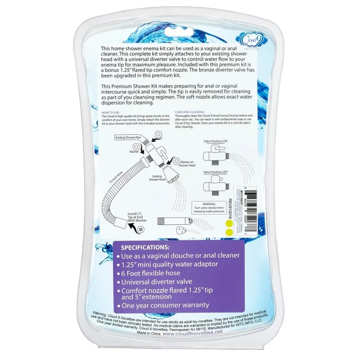 Fresh Premium Shower Enema Kit With Diverter and Tips Cloud 9 Novelties Couples