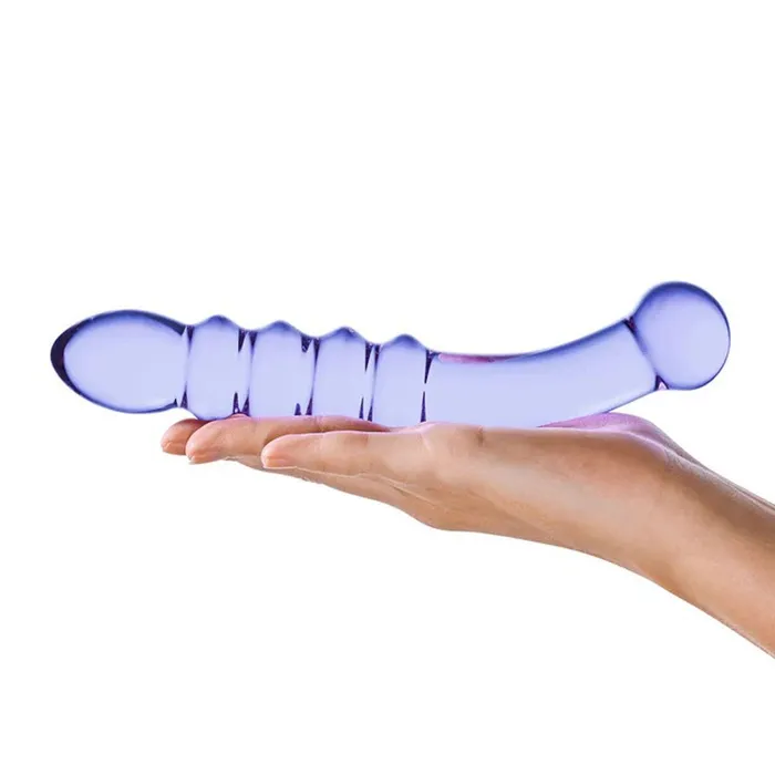 Glas Dildos Purple Rain Ribbed Dildo Glas Dildos Purple Rain Ribbed Dildo