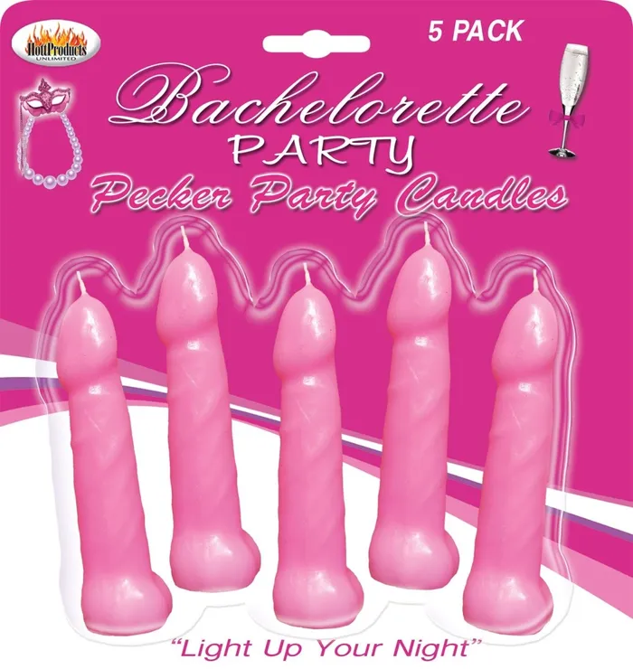 Hott Products Vibrators Bachelorette Pecker Party Pink Candles 5pk
