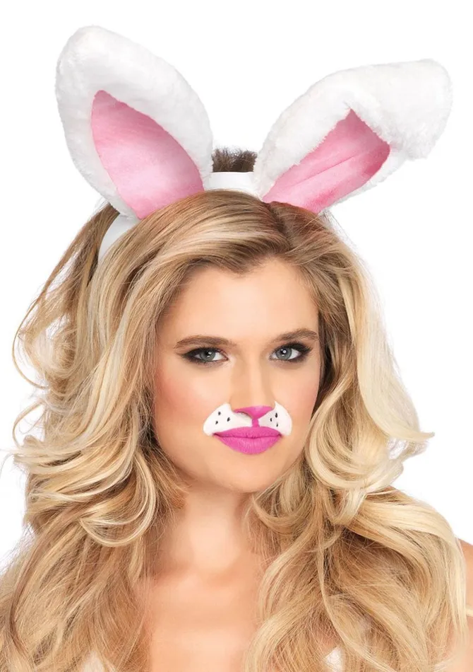 Plush Bunny Rabbit Ears Headband White Leg Avenue Vibrators