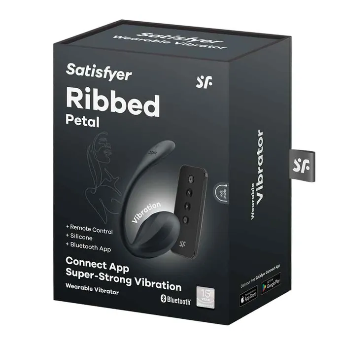 Satisfyer Anal Ribbed Petal Connect App Black