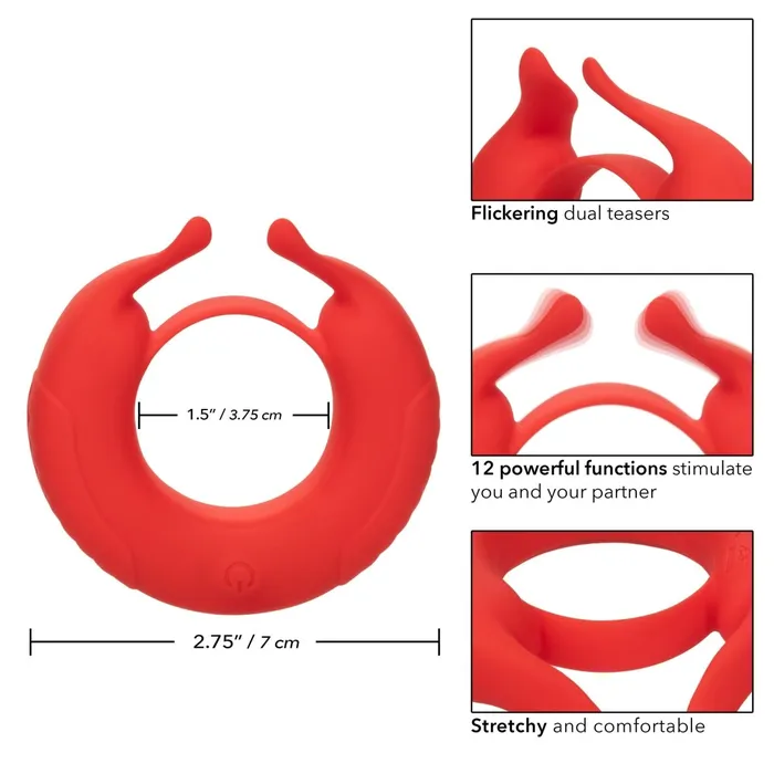 Silicone Rechargeable Taurus Enhancer Red CalExotics Anal