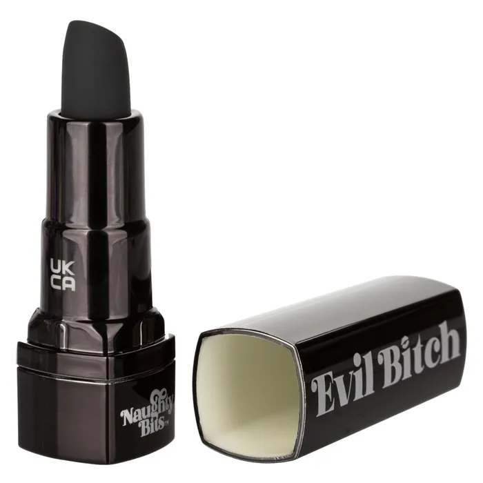 Vibrators CalExotics Naughty Bits Evil Bitch Lipstick Vibrator Black