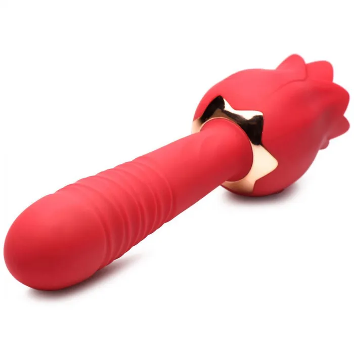 XR Brands inmi Vibrators Bloomgasm Racy Rose Thrust and Lick Vibrator Red XR Brands inmi Vibrators Bloomgasm Racy Rose Thrust and Lick Vibrator Red
