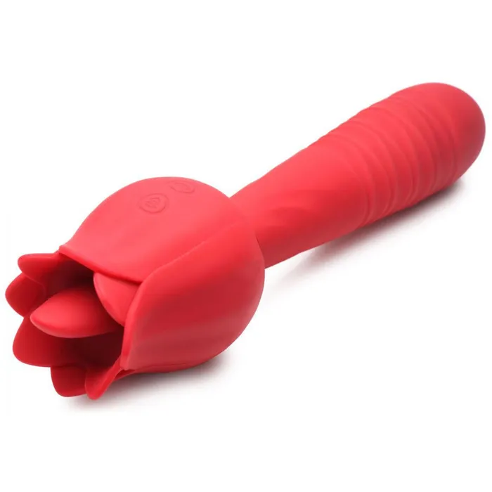 XR Brands inmi Vibrators Bloomgasm Racy Rose Thrust and Lick Vibrator Red XR Brands inmi Vibrators Bloomgasm Racy Rose Thrust and Lick Vibrator Red