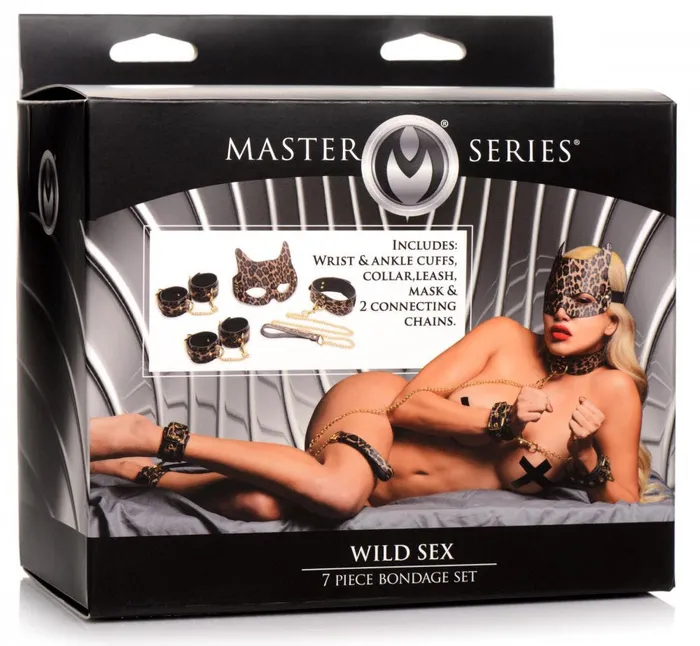 XR Brands Master Series Couples Wild Sex 7 Piece Bondage Set Brown