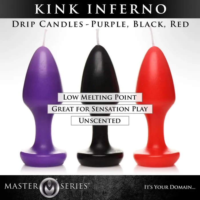 XR Brands Master Series Vibrators Kink Inferno Drip Candles Black Purple Red XR Brands Master Series Vibrators Kink Inferno Drip Candles Black Purple Red