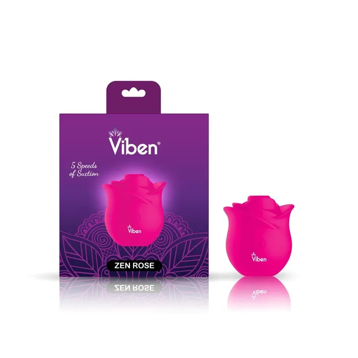 Zen Rose Hot Pink Handheld Rose Clitoral and Nipple Stimulator Viben Vibrators Zen Rose Hot Pink Handheld Rose Clitoral and Nipple Stimulator Viben Vibrators