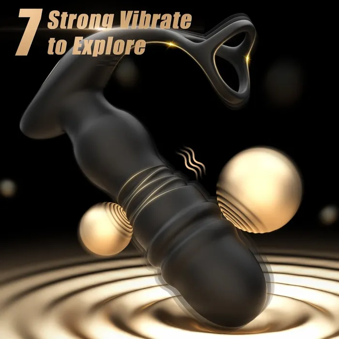 3 in 1 Thrusting and Vibrating Prostate Stimulation Anal Toy with Cock Ring Sohimi Male Sex Toys