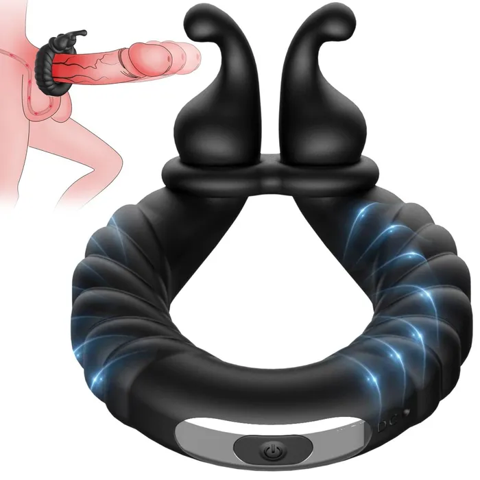 ABELE 2 Motors Perineum Penis Ring with Vibration Sohimi Male Sex Toys