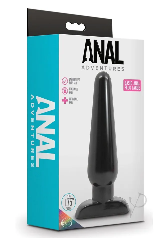 Anal Anal Adventures Anal Adv Basic Anal Plug Lg Black