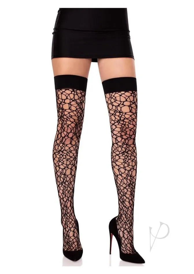 Anal Fractured Net Thigh Highs Black Os Leg Avenue