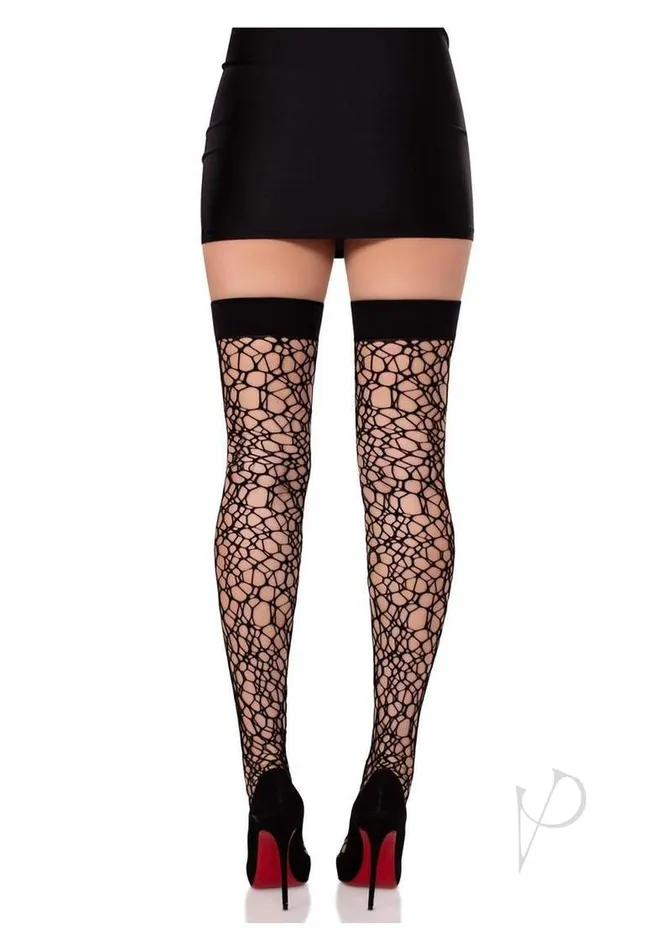 Anal Fractured Net Thigh Highs Black Os Leg Avenue