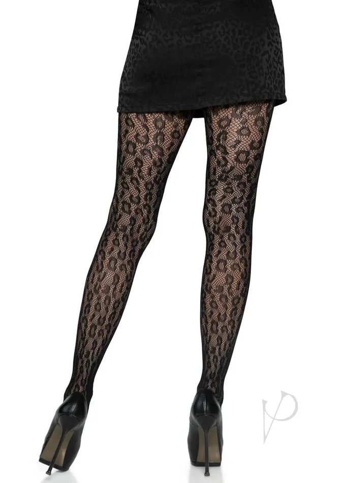Anal Leg Avenue Leopard Net Tights Os Black Anal Leg Avenue Leopard Net Tights Os Black
