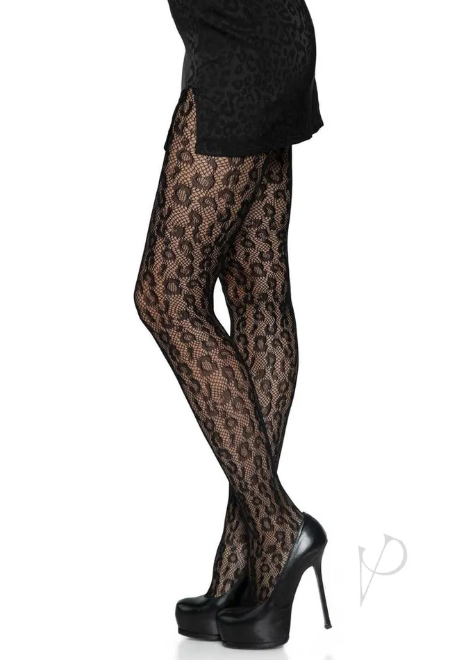 Anal Leg Avenue Leopard Net Tights Os Black Anal Leg Avenue Leopard Net Tights Os Black