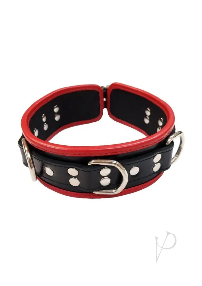 Anal Rouge 5 D Ring Collar Blackred