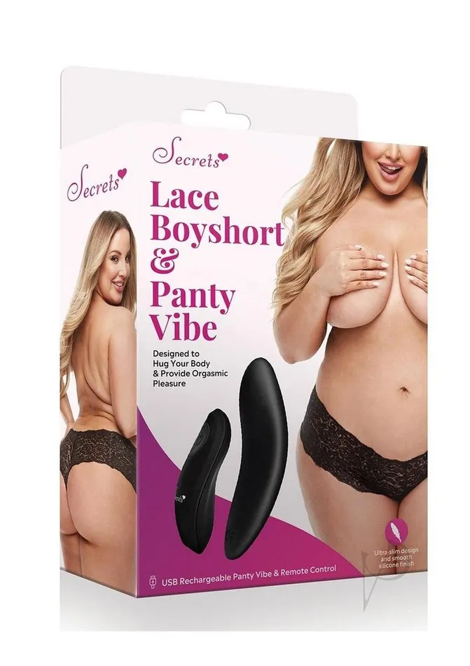Anal Secrets Secret Lace Boyshort Remote Qs Black