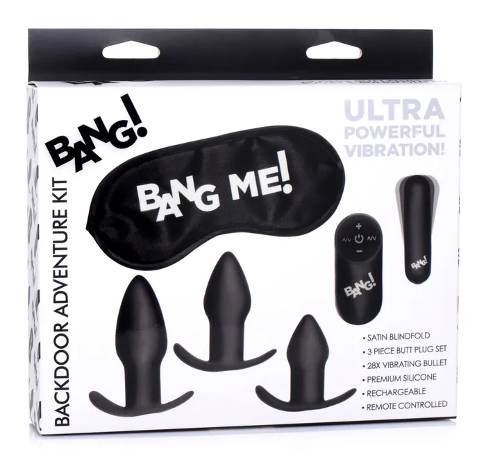 Anal XR Brands Backdoor Adventure Remote Control 3 Piece Butt Plug Vibe Kit