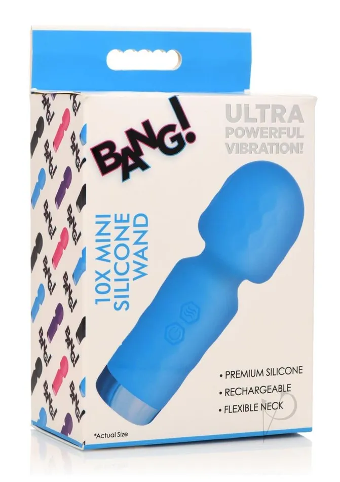 BANG Vibrators Bang 10x Mini Silicone Wand Blue