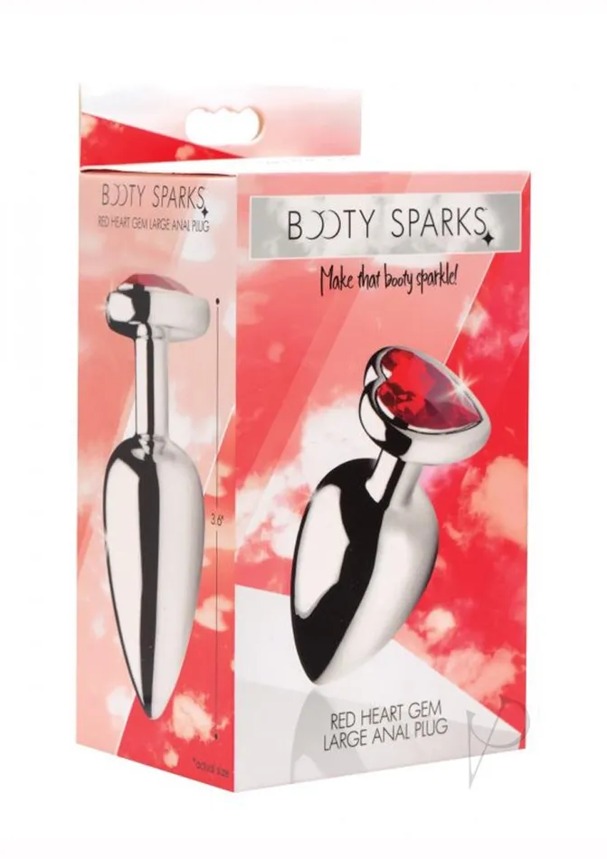 Booty Sparks Red Heart Anal Plug Lg Booty Sparks Anal