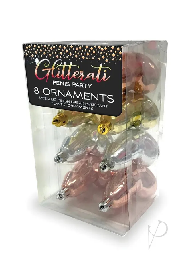Candyprints Party Male Sex Toys Glitterati Penis Ornaments 8 Pack
